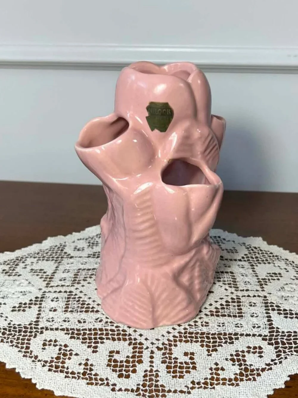 Rare Vintage Niloak Ozark Dawn Pink Tulip Crocus Vase - PRISTINE